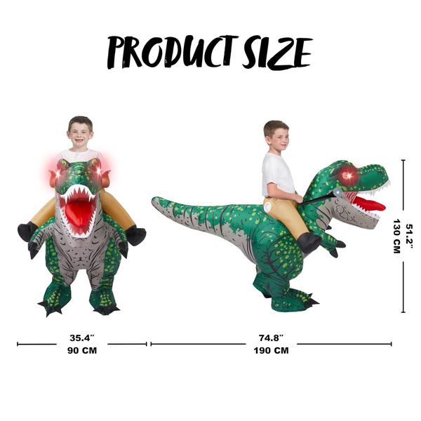 Imagem de Traje de dinossauro inflável Spooktacular Creations Kids T-re