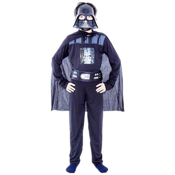 Imagem de Traje de Guerreiro Preto para Meninos - com Máscara e Capa - Ideal para Cosplay e Halloween