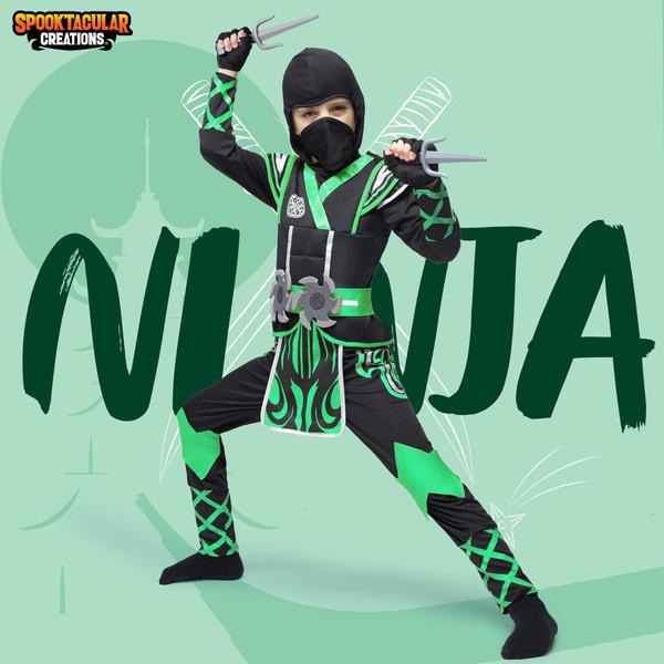 Imagem de Traje de Ninja Verde Spooktacular Creations - Infantil (8 a 10 anos)