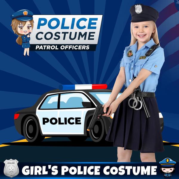 Imagem de Traje de policial Luucio Girls para crianças de 3 a 12 anos