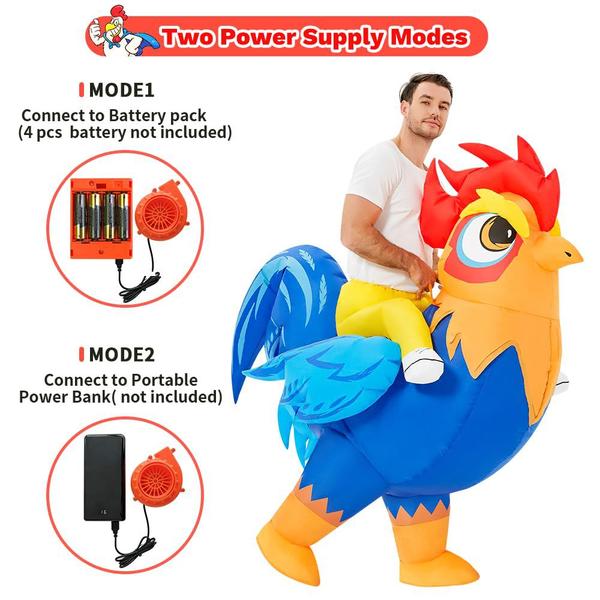 Imagem de Traje inflável JUROSAICA Rooster Ride On Chicken Adult