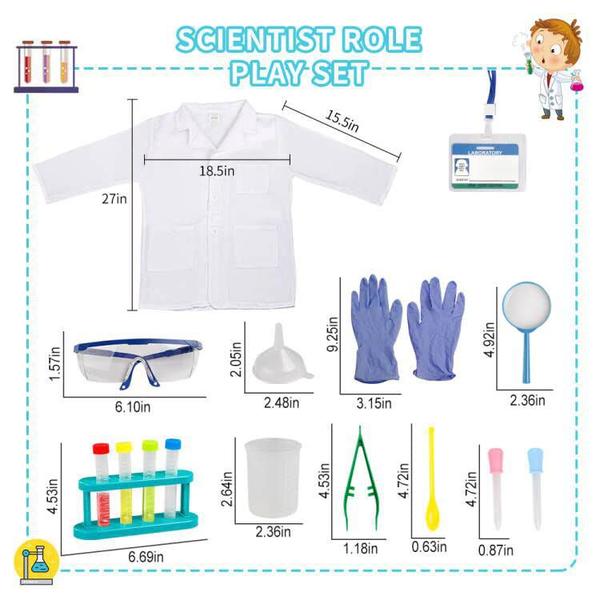 Imagem de Traje Lesheng Space Scientist Lab Coat com kit científico para crianças