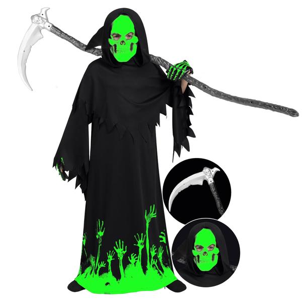 Imagem de Traje Spooktacular Creations Glow in the Dark Grim Reaper