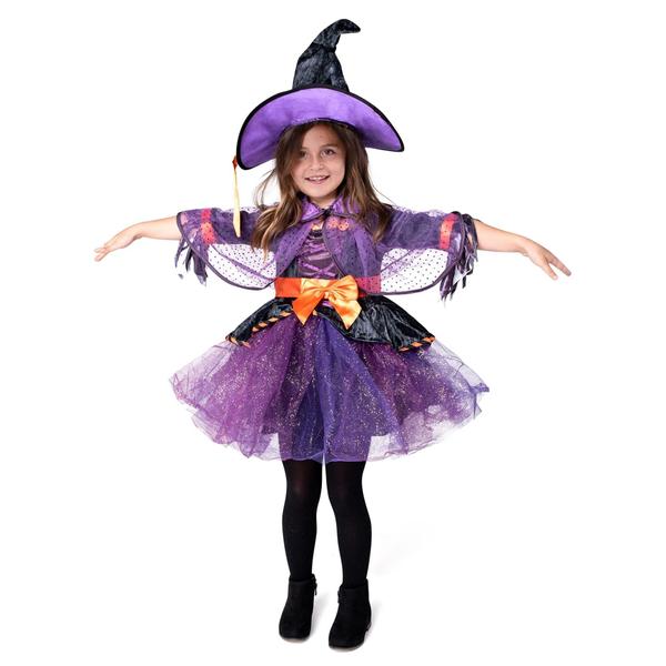 Imagem de Traje Spooktacular Creations Witch Orange Purple Girl 3-4 anos