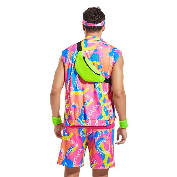 Imagem de Traje Yonroik 80s Workout para homens, Halloween, cosplay, rosa