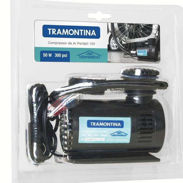 Imagem de Tramontina Compressor Ar Portatil 12v, Potencia 50w, Pressao Maxima 300 Psi, Vazao 8 Litros/minuto