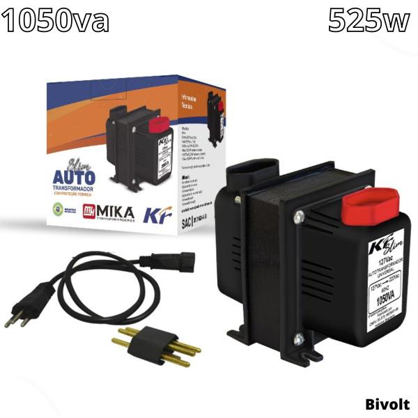 Imagem de Transformador 1050va 110 Para 220 E 220 Para 110 Bivolt Kf Slim