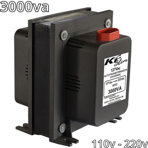 Imagem de Transformador 3000va 110 Para 220 E 220 Para 110 Bivolt Kf Slim