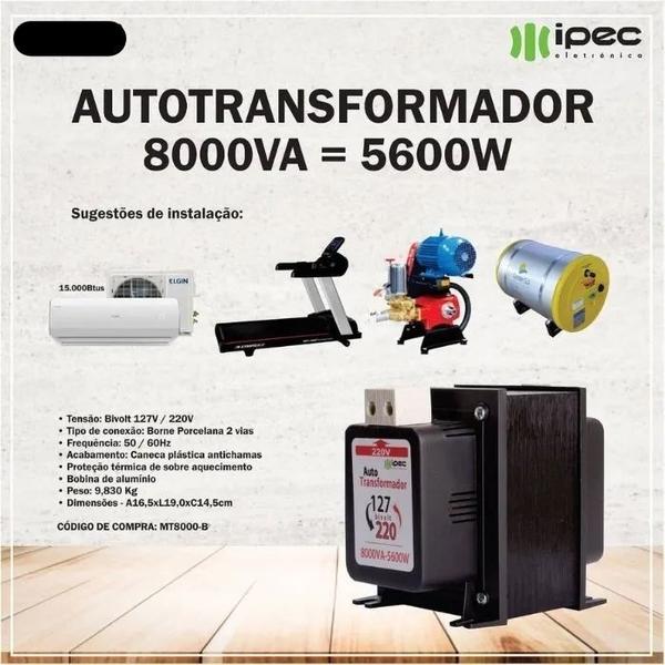 Imagem de Transformador 8000VA Preto Bivolt  Ipec