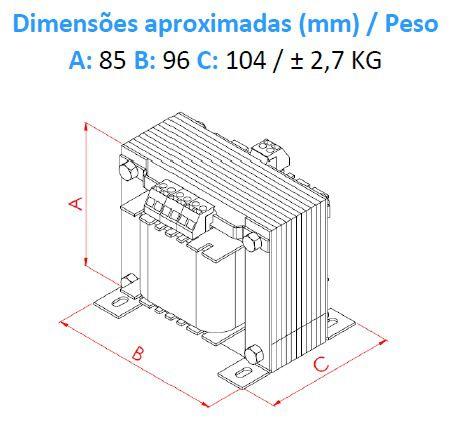 Imagem de Transformador de comando - entrada-220/380/440v - saida-110/220v 200va (minuzzi)