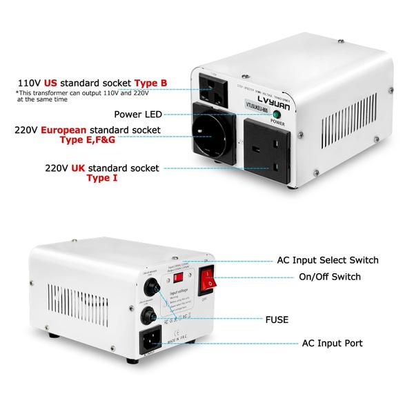 Imagem de Transformador de tensão LVYUAN 800W Step Up 110V a 220V