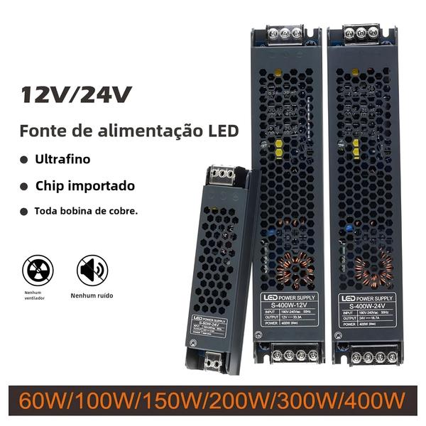 Imagem de Transformador LED de Alta Potência - 60W a 400W - 12V/24V DC e AC