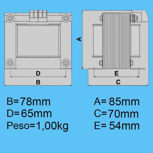 Imagem de Transformador Monofásico de Comando Universal 220V/380V/440V X 110V/220V 30VA