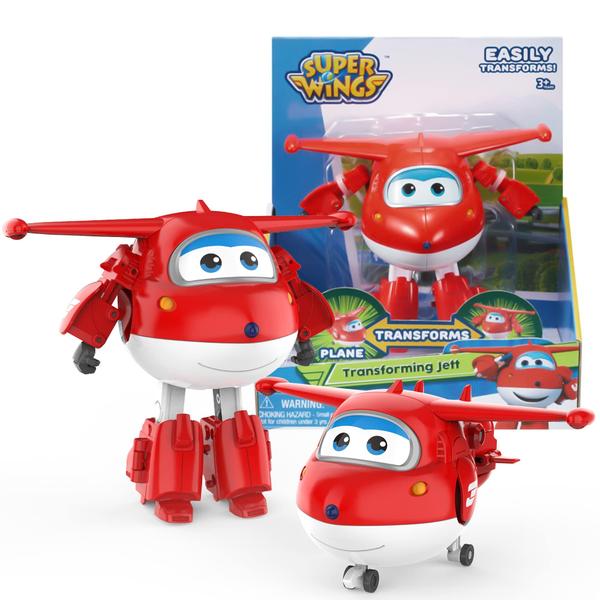 Imagem de Transformer Toy Super Wings Jett 13 cm com rodas móveis reais