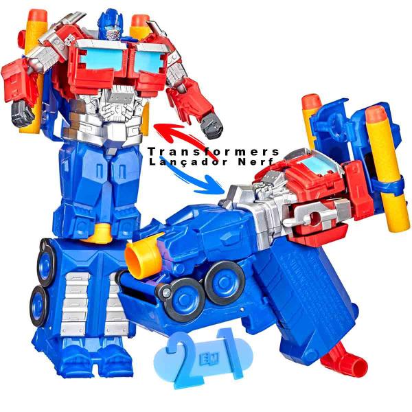 Imagem de Transformers Boneco Optimus Prime Que Vira Lançador Nerf - Hasbro F3901