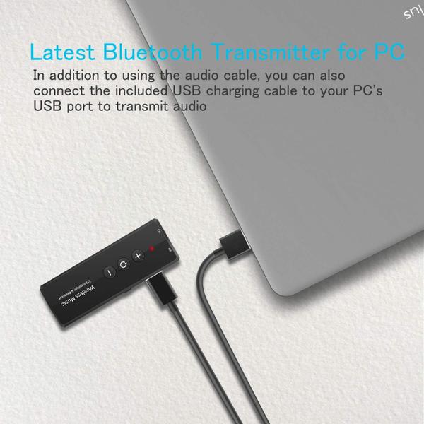 Imagem de Transmissor Bluetooth 5.0 3 em 1, Adaptador Bluetooth sem fio portátil, transmissor Bluetooth recarregável para TV, receptor de áudio Bluetooth para sistema estéreo de carro