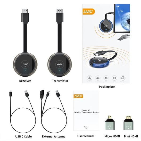 Transmissor e receptor HDMI sem fio 4K TIMBOOTECH Q3 Imagem de Transmissor e receptor HDMI sem fio 4K TIMBOOTECH Q3