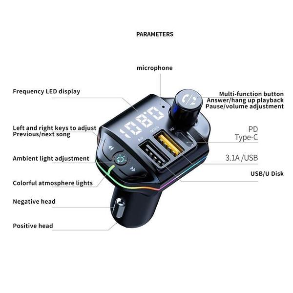 Imagem de Transmissor Fm Veicular Usb Qc3.0 Pd20W