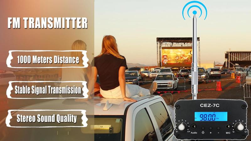 Imagem de Transmissor FM Zwang 7W com alcance de 1000 m para igreja Drive-in