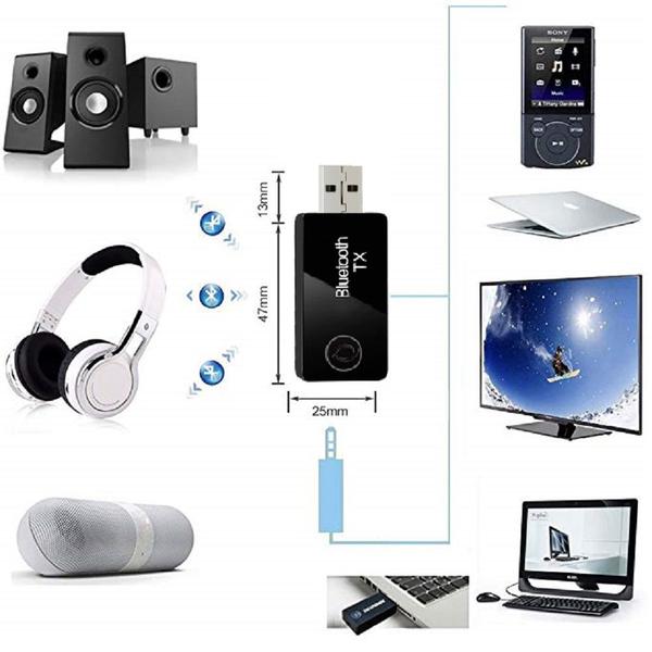 Imagem de Transmissor Musica Bluetooth USB Audio A2DP 3 Cabos Portátil