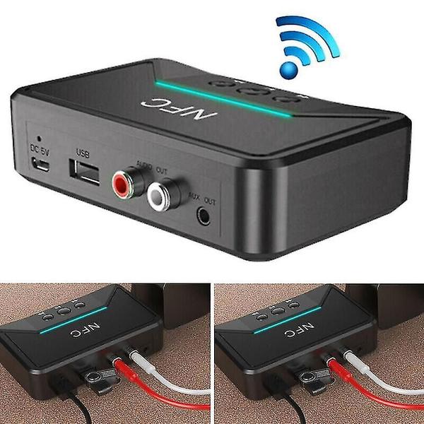 Imagem de Transmissores Bluetooth receptor sem fio bluetooth 5.0 3,5 mm jack aux nfc para adaptador estéreo de áudio 2 rca