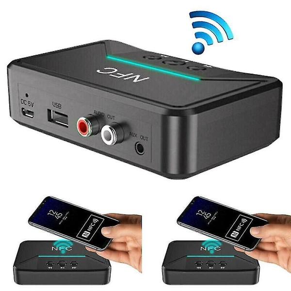 Transmissores Bluetooth receptor transmissor sem fio bluetooth 5.0 rca nfc jack aux usb adaptador de áudio - HUOGUO Imagem de Transmissores Bluetooth receptor transmissor sem fio bluetooth 5.0 rca nfc jack aux usb adaptador de áudio