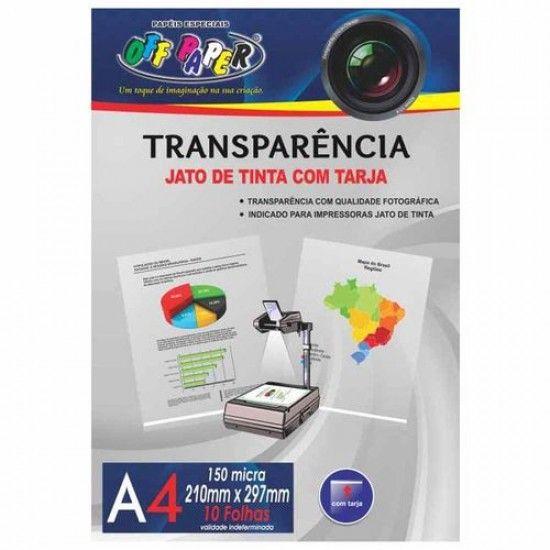 Imagem de Transparência A4 Off Paper C/ Tarja 150 Micra 10fls