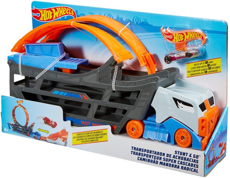 Imagem de Transporter Truck Play Set Loop Launcher para 18 carros a partir de 3 anos