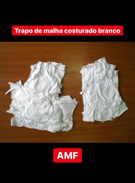 Imagem de Trapo de Malha Costurado Branco - Limpeza Industrial de Alta Eficiência