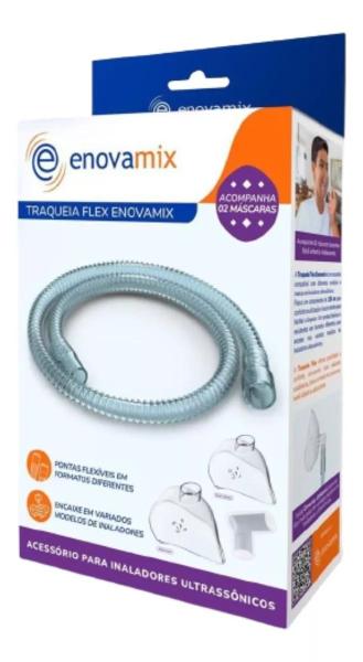 Traqueia Inalador Pulmosonic + 2 Máscaras + Tampa + Copinhos - Enovamix Imagem de Traqueia Inalador Pulmosonic + 2 Máscaras + Tampa + Copinhos