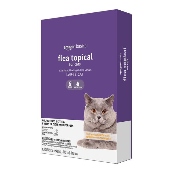 Imagem de Tratamento tópico contra pulgas Amazon Basics para gatos grandes (4 kg ou mais)