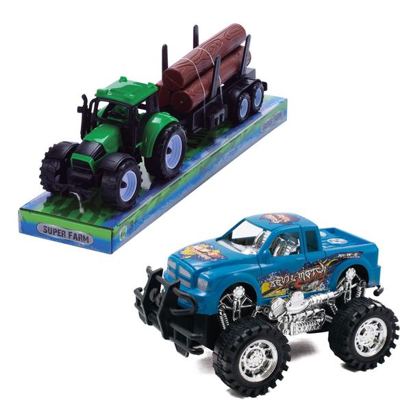 Imagem de Trator a Fricção Farmer Truck + Carrinho SUV a Fricção - Pica Pau