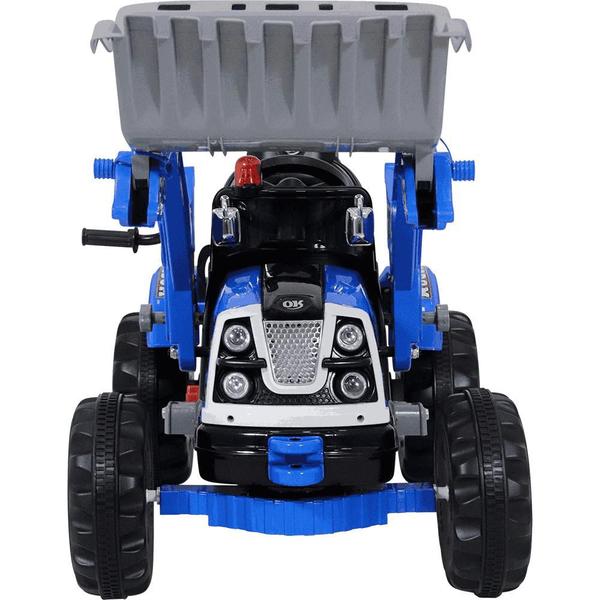 Imagem de Trator Carrinho Escavadeira Infantil Azul 12V BEL