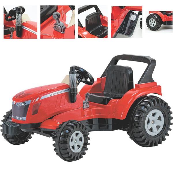 Trator Eletrico Biemme Big Massey Ferguson Vermelho 12V 35kg Imagem de Trator Eletrico Biemme Big Massey Ferguson Vermelho 12V 35kg