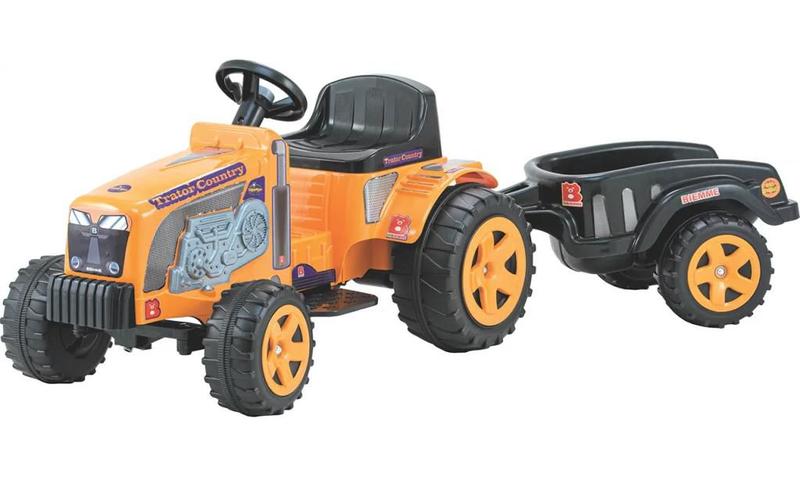 Trator Elétrico Country Amarelo com Caçamba 327 Biemme com suporte para os pés Imagem de Trator Elétrico Country Amarelo com Caçamba 327 Biemme com suporte para os pés