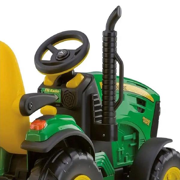 Imagem de Trator Elétrico John Deere Ground e Carrinho Hot Wheels