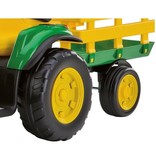 Imagem de Trator elétrico John Deere Ground Force 12V com carretinha