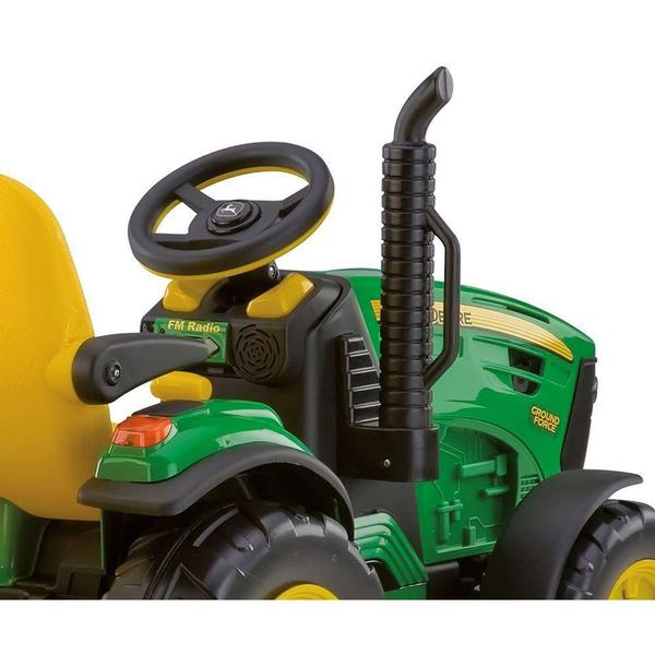 Trator Elétrico John Deere Ground Force 12V com Carretinha - Peg Pérego Imagem de Trator Elétrico John Deere Ground Force 12V com Carretinha