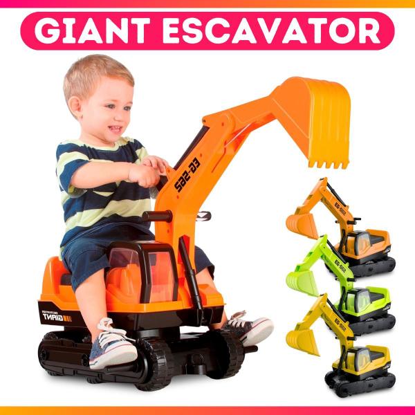 Imagem de Trator Escavadeira Gigante Infantil Giant Escavator Suporta 50 KG - Roma