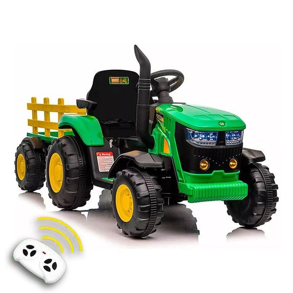 Imagem de Trator Infantil Elétrico com Controle Remoto + Carretinha Zippy Toys