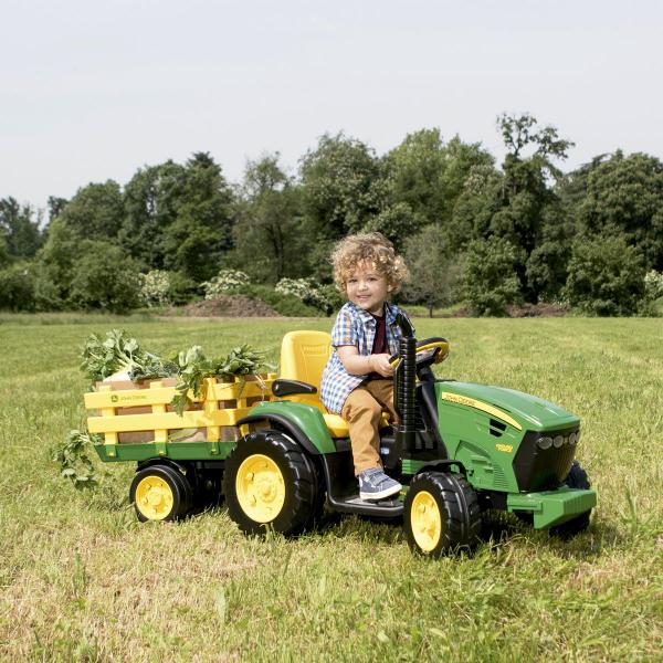 Imagem de Trator Infantil Elétrico Criança Carrinho 3 Anos até 40 Kg John Deere Ground Force Loader 12V Peg Perego