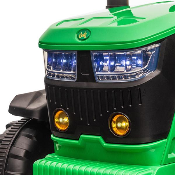 Imagem de Trator Infantil Elétrico Verde e Amarelo 12v C/ Controle Zippy Toys