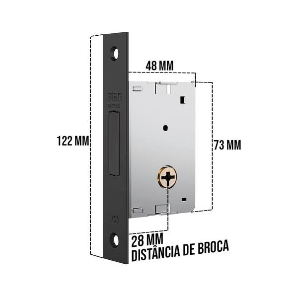 Imagem de Trava Auxiliar Tetra 1001 Porta Externa 4 Chaves Colonial