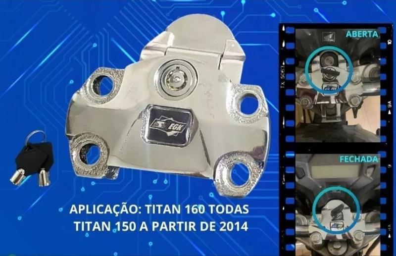 Imagem de Trava Cadeado Do Miolo Ignição Antifurto Honda Titan 160 150