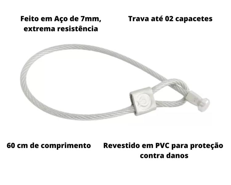 Imagem de Trava cadeado moto e capacete manopla acelerador original Tecklock antifurto