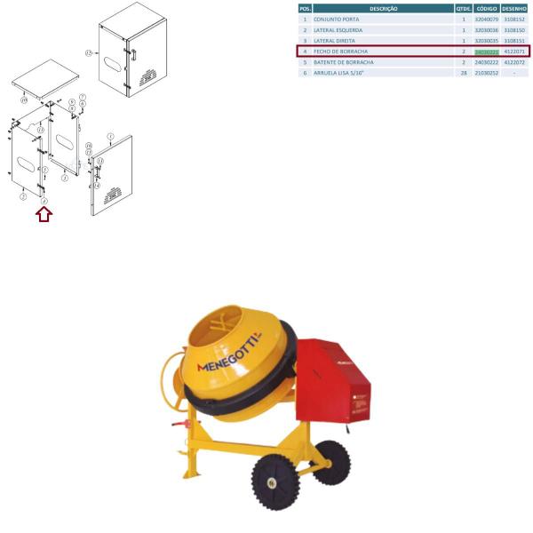 Imagem de Trava de Borracha P/ Betoneira de 250 Litros Modelo: Rental