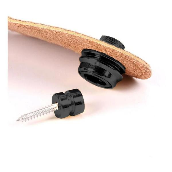 Trava De Correia Strap Lock Guitarra Violão Baixo Preta - Thida Imagem de Trava De Correia Strap Lock Guitarra Violão Baixo Preta