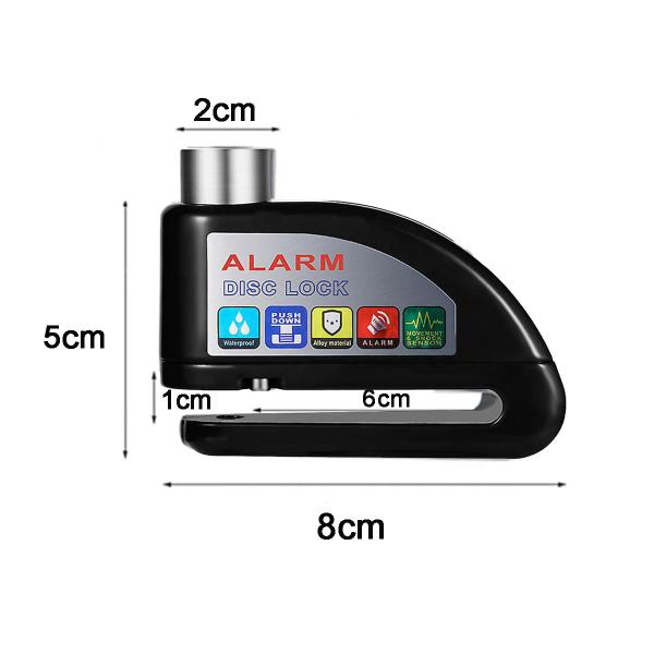 Imagem de Trava de Disco Freio Cadeado Moto Alarme 110db Sensor Sonoro Anti Roubo Furto Motocicleta Bike Bicicleta Proteçao Segurança Sirene