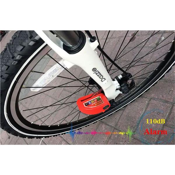 Imagem de Trava de Disco Freio Moto Alarme 110db Cadeado Sensor Anti Furto Roubo Sirene Motocicleta Bicicleta Bike Proteçao Segurança Potente Resistente