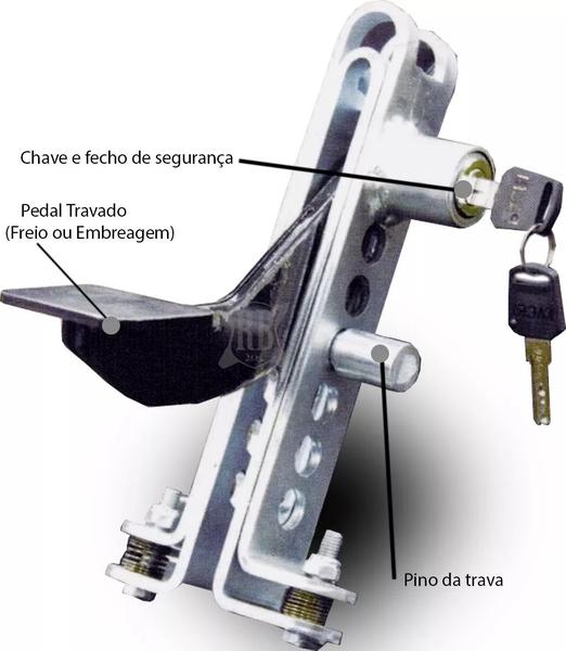 Imagem de Trava de Pedal Antifurto Freio Embreagem Chery Cadeado